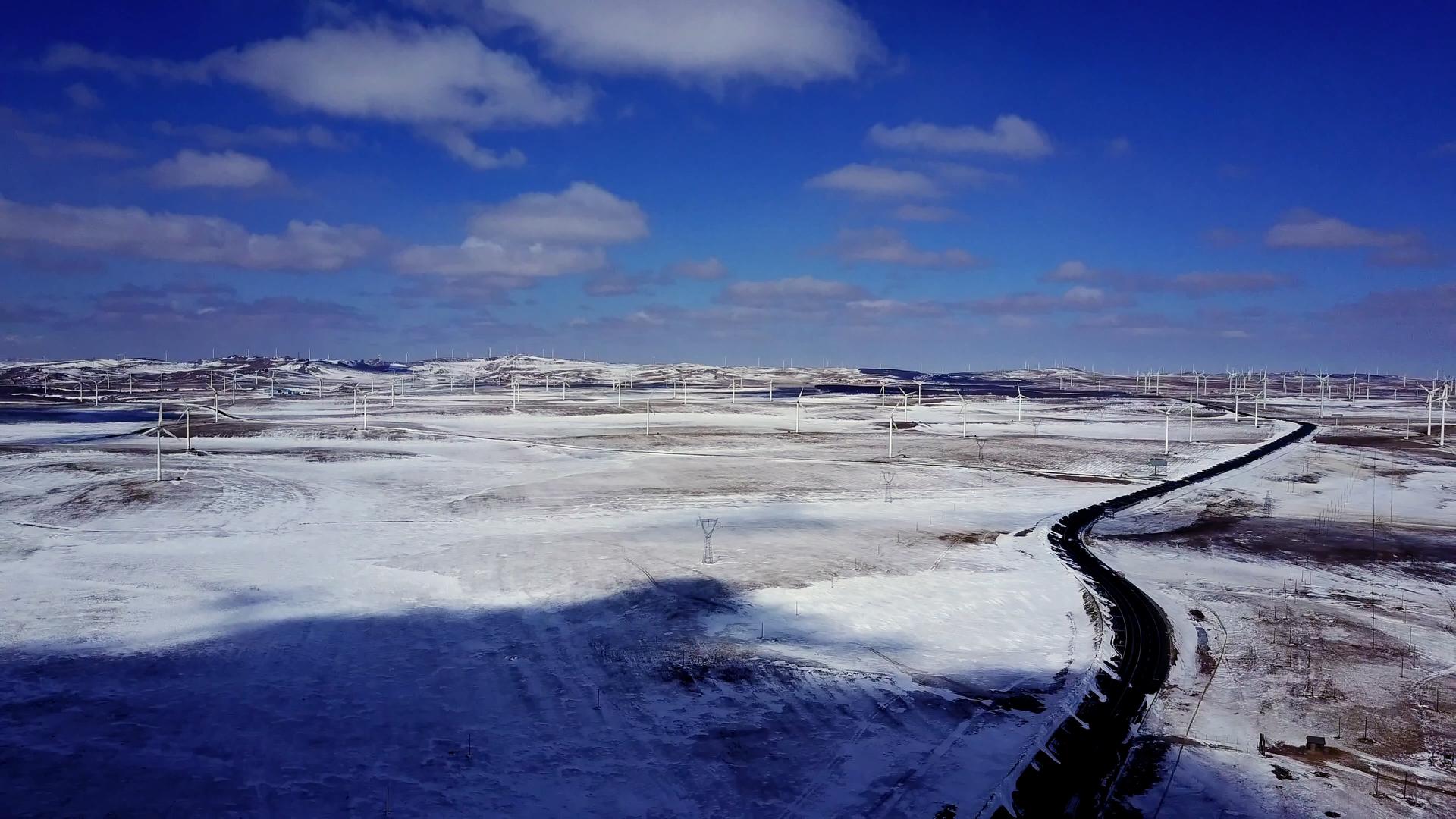 内蒙雪天公路视频的预览图