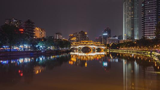 成都市锦江区九眼桥中景10k延迟拍摄视频的预览图