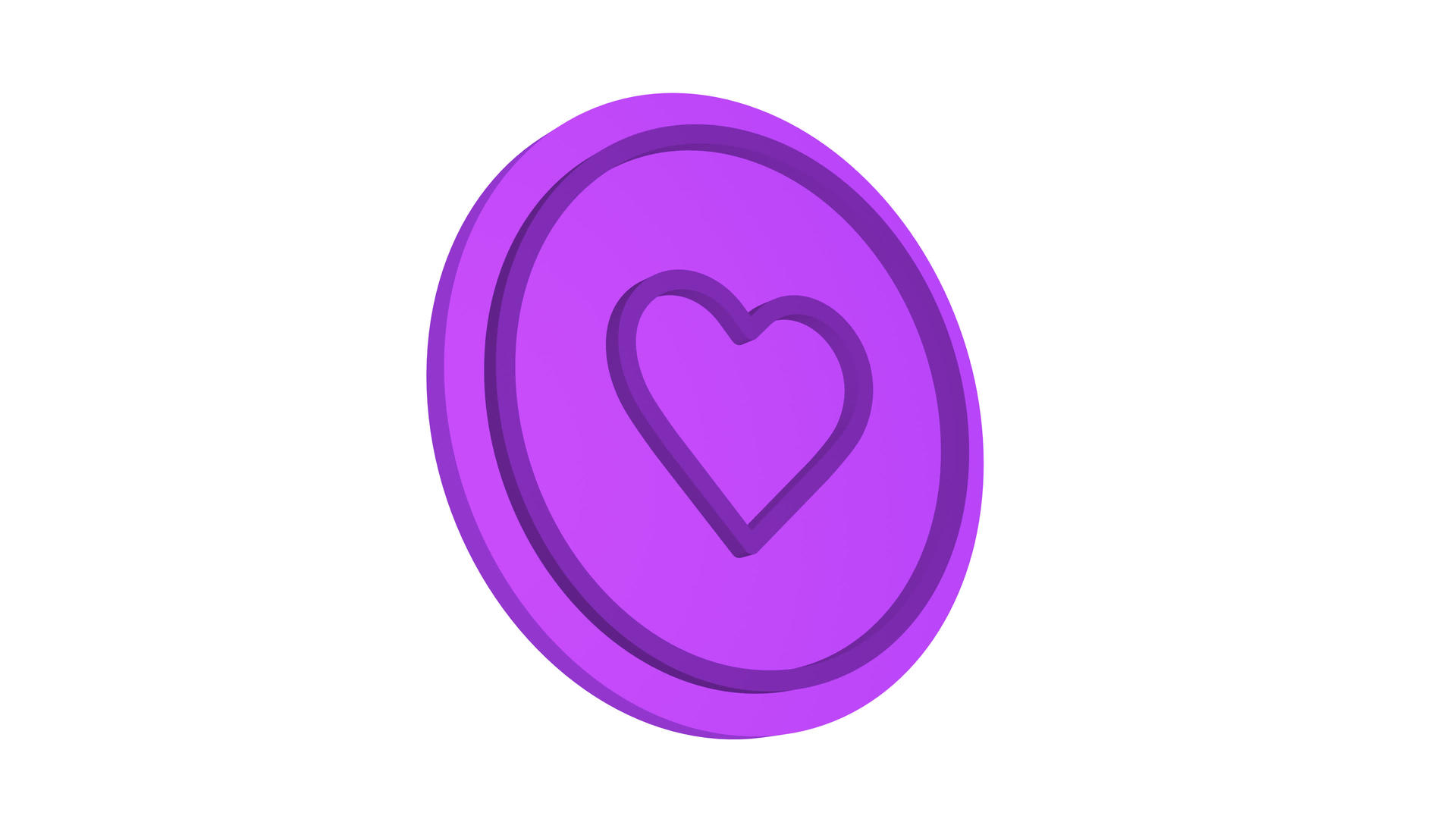 心脏3D图标紫色Alpha频道视频的预览图