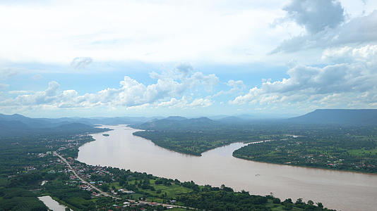 东南亚老挝边境线湄公河延时合集4K视频的预览图