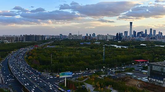 北京城市CBD森林公园延时摄影视频的预览图