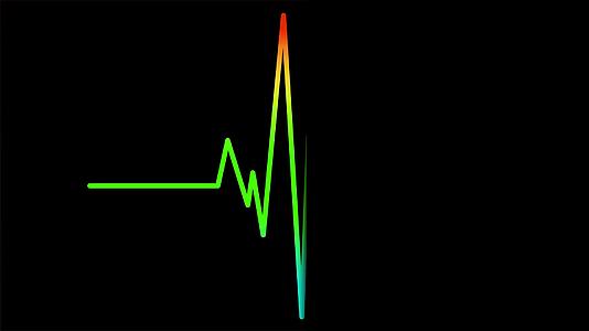 多彩的心电波形成了心脏和心脏视频的预览图
