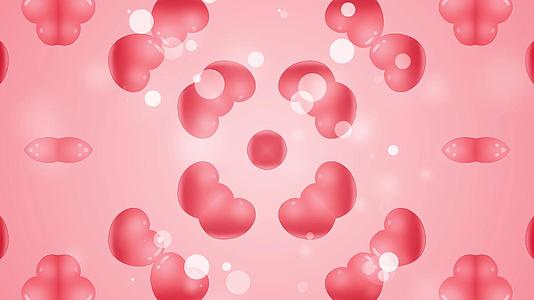 4K粉色爱心粒子万花筒背景视频视频的预览图