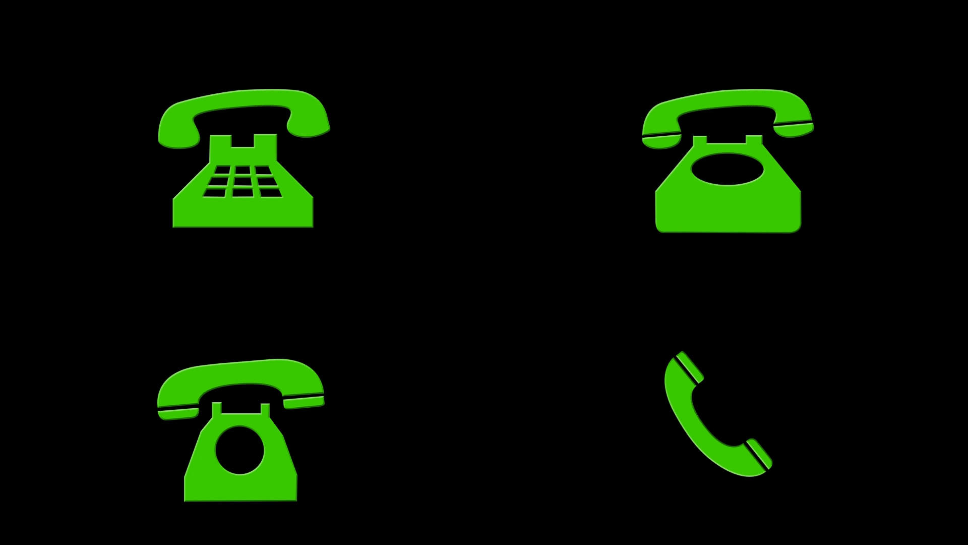 四款绿色电话跳动带通道视频的预览图