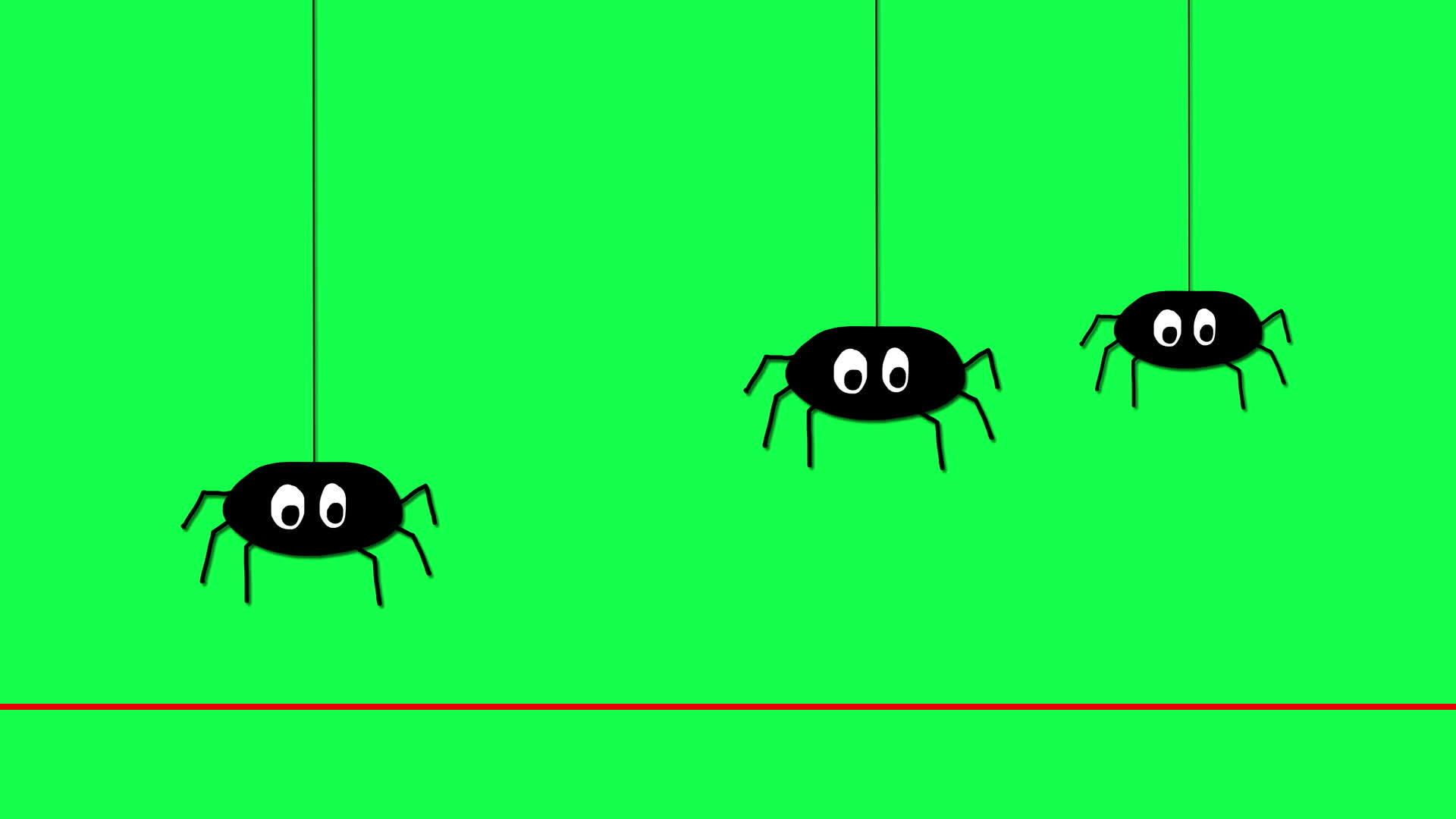 蜘蛛绿屏上挂在字符串上的动画视频的预览图