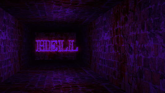 黑暗空旷的走廊神秘的内部废弃的房屋隧道黑暗神秘的视频的预览图