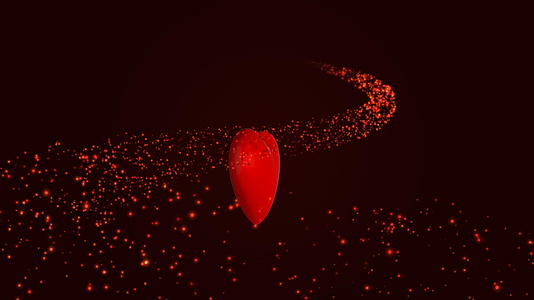 白日情人节动画4k发光颗粒具有心脏和深红色背景视频的预览图