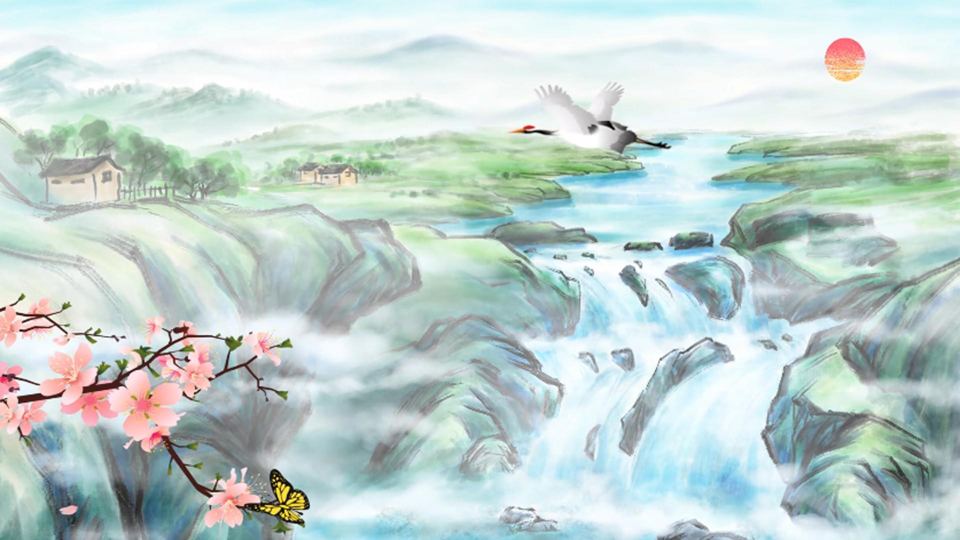 山村风景画视频的预览图