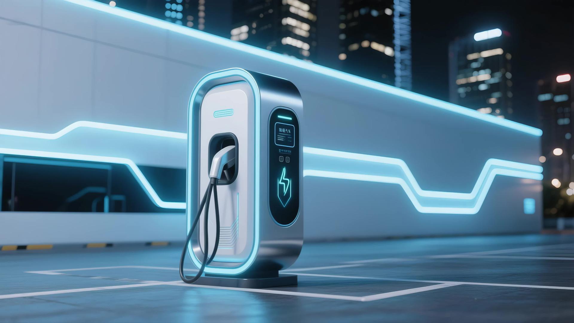 未来新能源汽车快速充电站4k视频的预览图