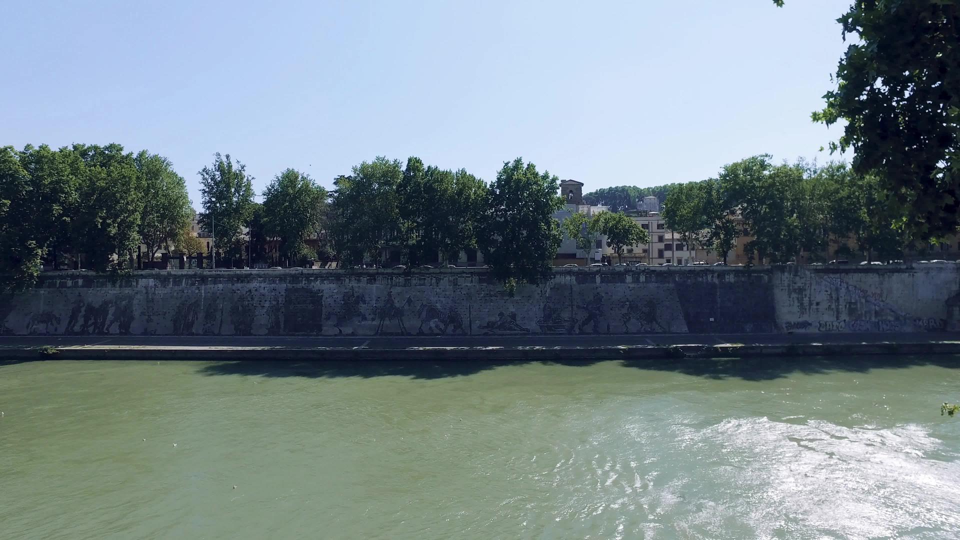 塔伯河位于意大利的罗密尔河中视频的预览图