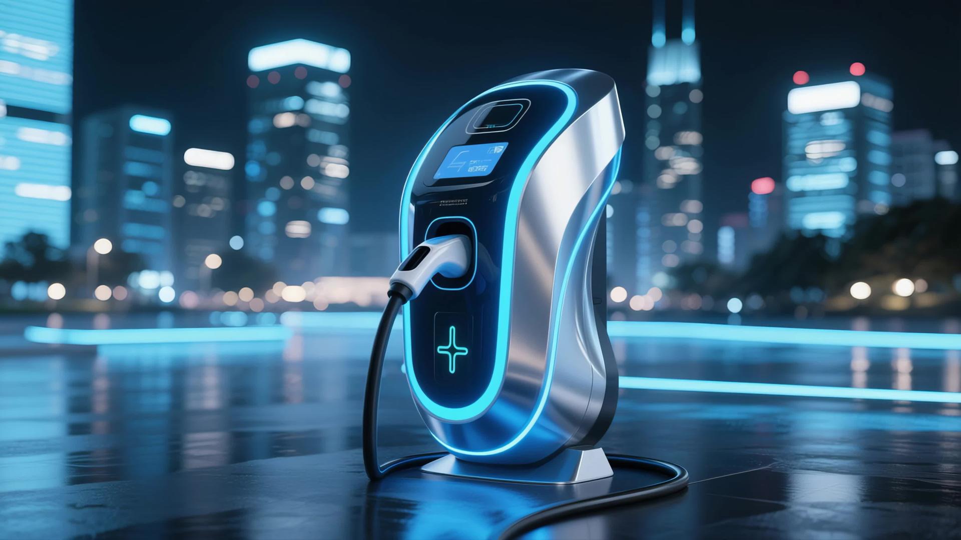 未来新能源汽车快速充电站4k视频的预览图