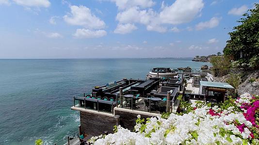 巴厘岛最美日落吧餐厅海岸风光视频的预览图