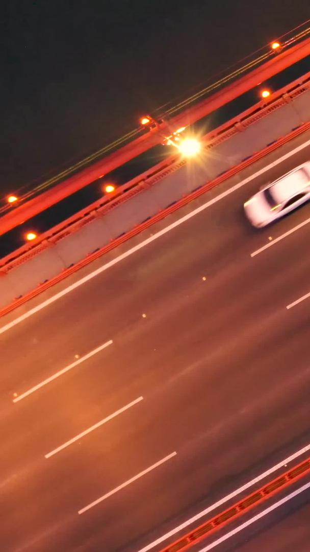 夜间航拍城市桥梁交通出行视频素材视频的预览图