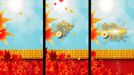 唯美的秋分枫叶片头AE模板视频的预览图