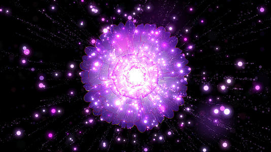 4K紫色粒子牡丹花背景视频的预览图