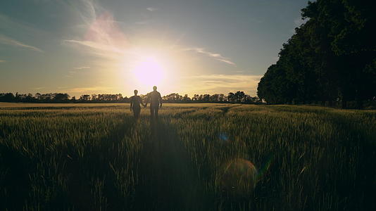 男人和女人在农村散步视频的预览图