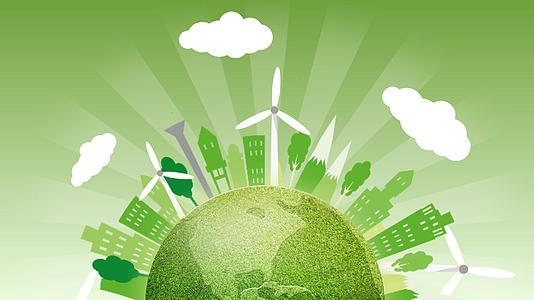 绿卡通地球日保护地球环境背景视频视频的预览图
