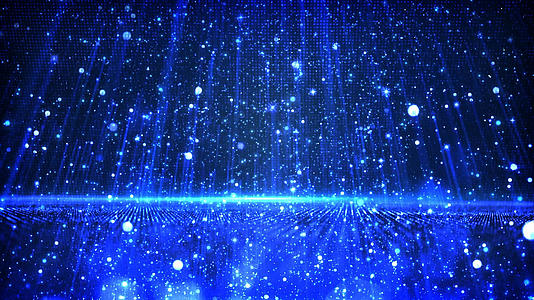 蓝色粒子雨梦幻背视频背景视频的预览图