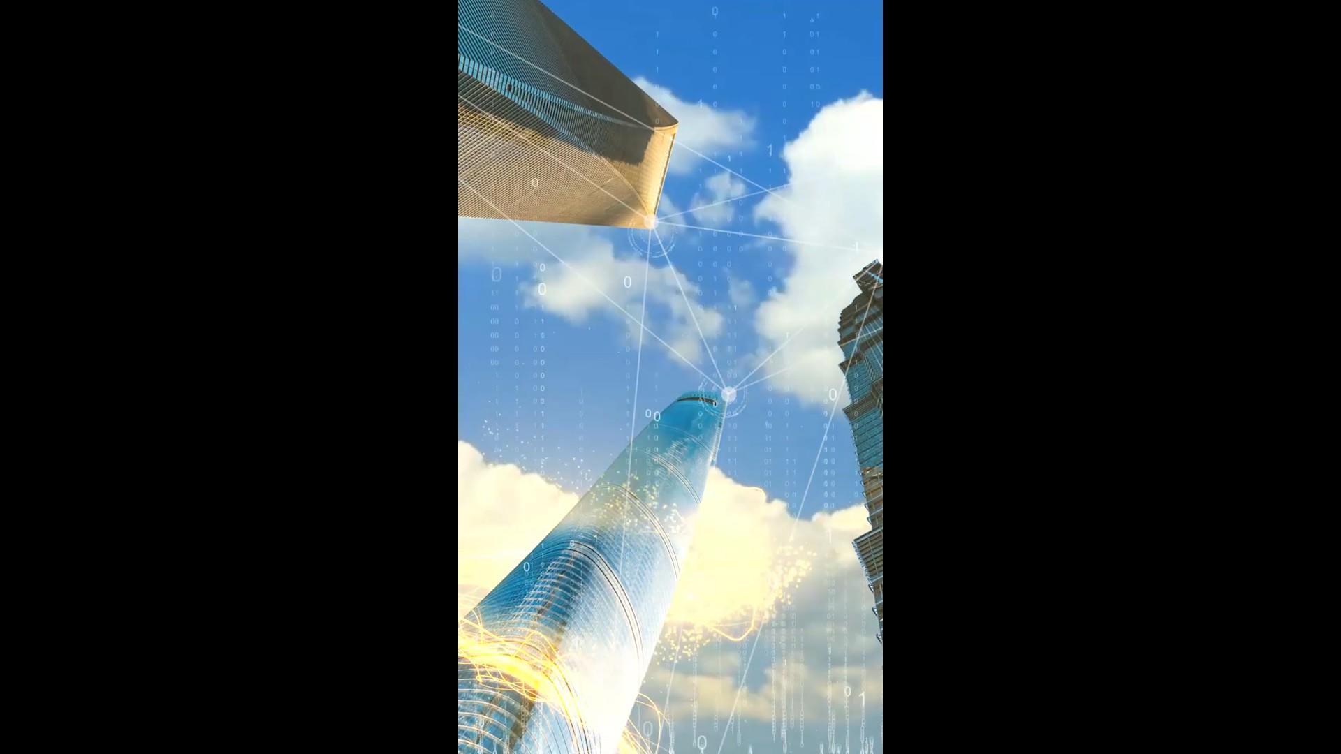 粒子高楼大厦科技感背景视频的预览图