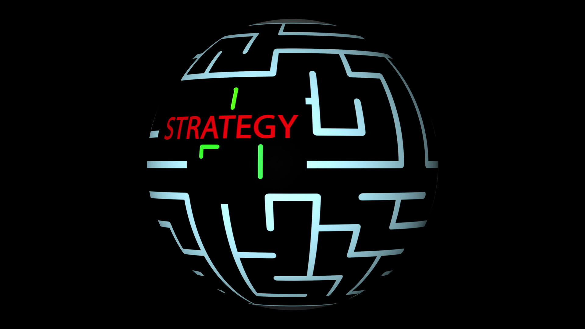 迷宫动画策略红色文字绿线和可能的解决方案视频的预览图