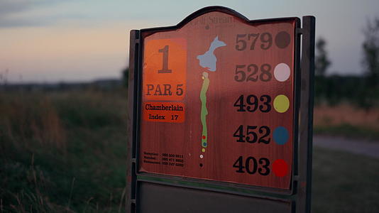绿色公园地图标志显示在高尔夫球场的自然位置信息视频的预览图