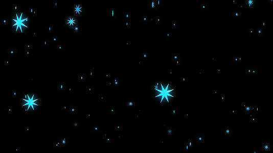 透明通道唯美的蓝色小星星视频的预览图