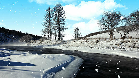 4K唯美的大自然雪景背景视频素材视频的预览图