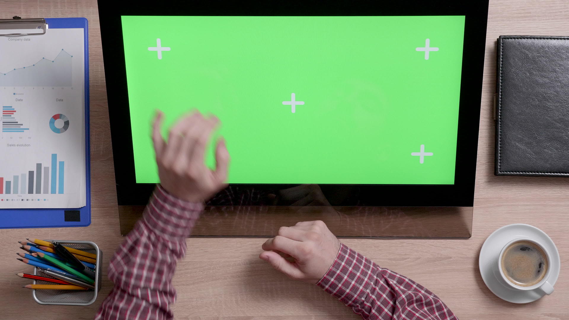 触摸监视器上的绿色屏幕视频的预览图
