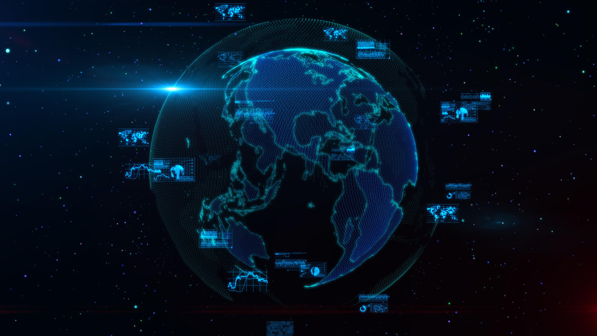 科技数据地球背景视频的预览图