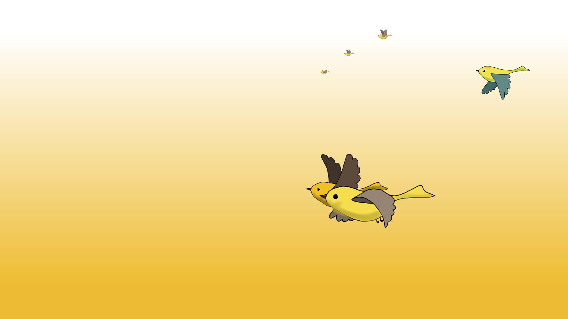 在黄色天空的背景下鸟儿在飞翔视频的预览图
