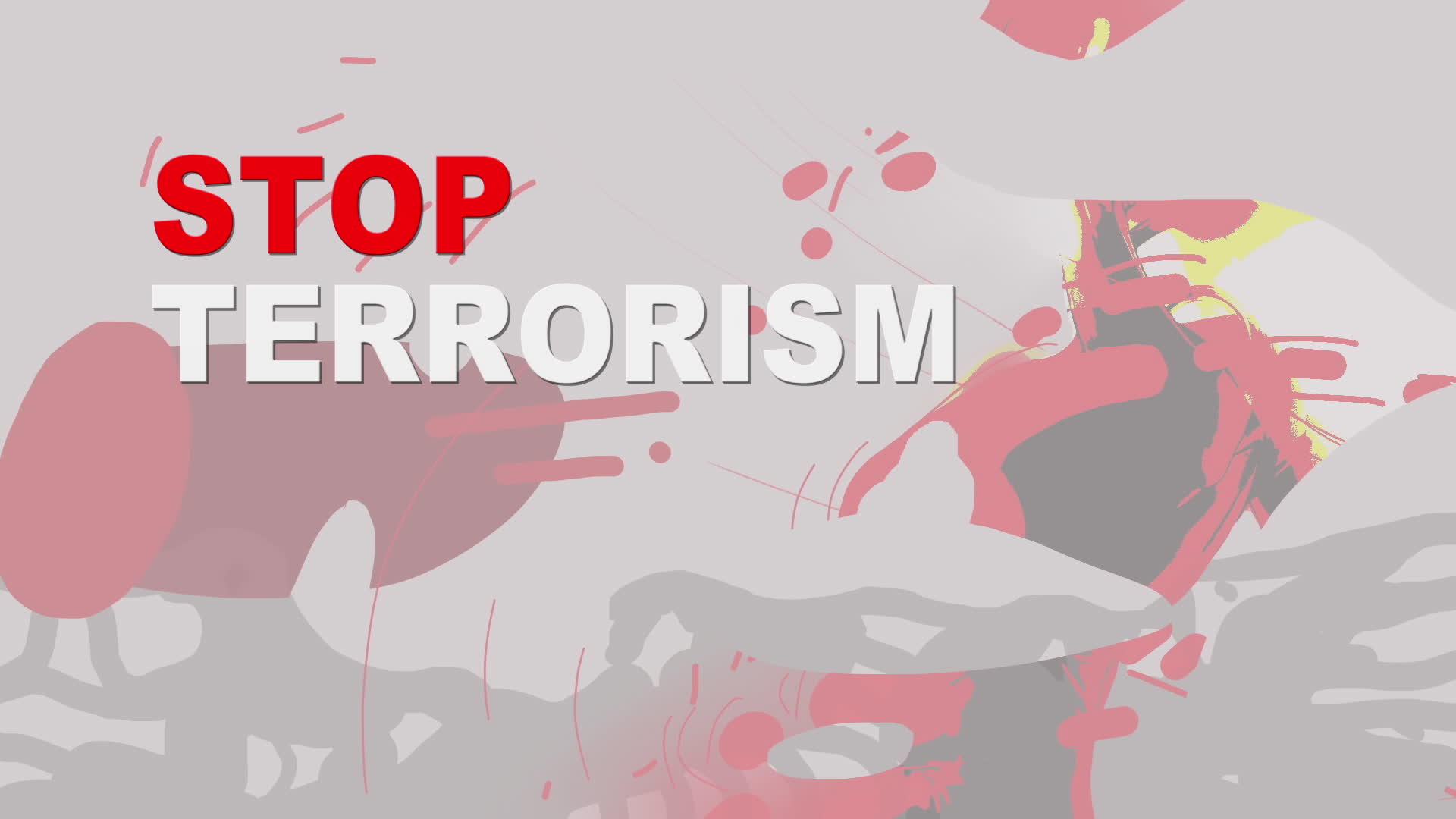 用文字画概念动画用文字制止恐怖主义视频的预览图