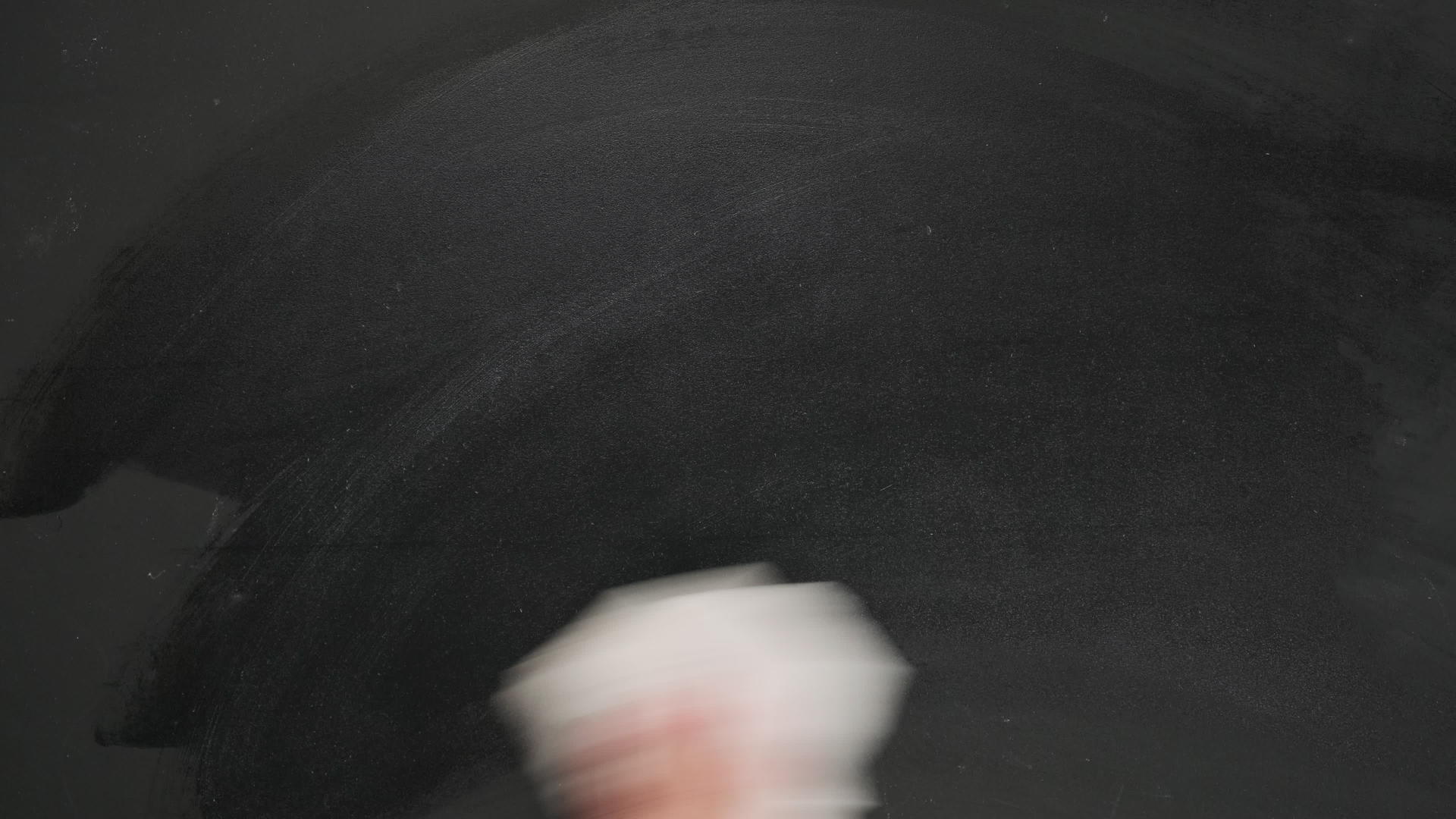 女人用白抹布擦黑板视频的预览图
