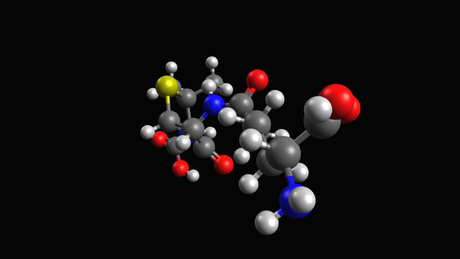 penicillinn分子的动画3d模型视频的预览图