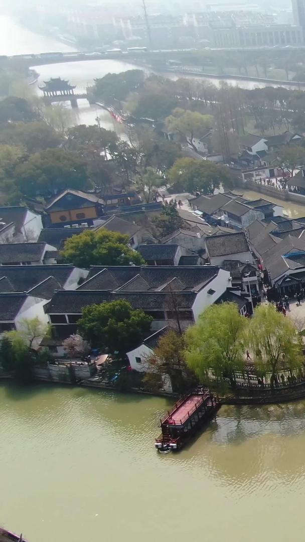 寒山寺古运河航拍4A苏州枫桥景区视频视频的预览图