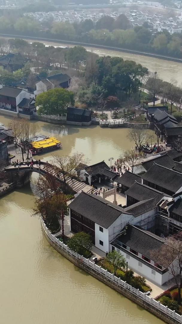 寒山寺古运河航拍4A苏州枫桥景区视频视频的预览图