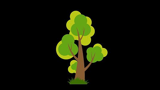 mg动态双色绿树生长视频素材视频的预览图