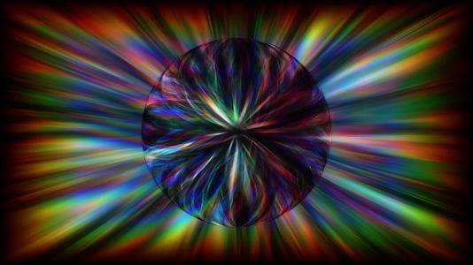 抽象彩虹背景与旋转球用于设计、网络设计和网络视频的预览图