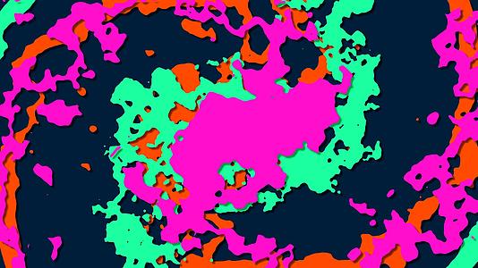 类似不同颜色的抽象背景油色涂料在波浪中扩散视频的预览图