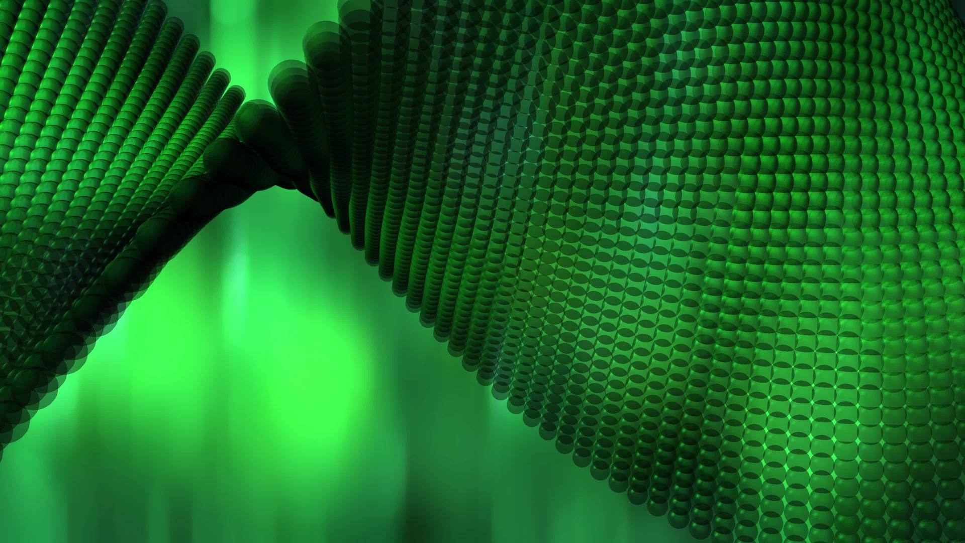 抽象的绿色背景有颗粒和球体视频的预览图