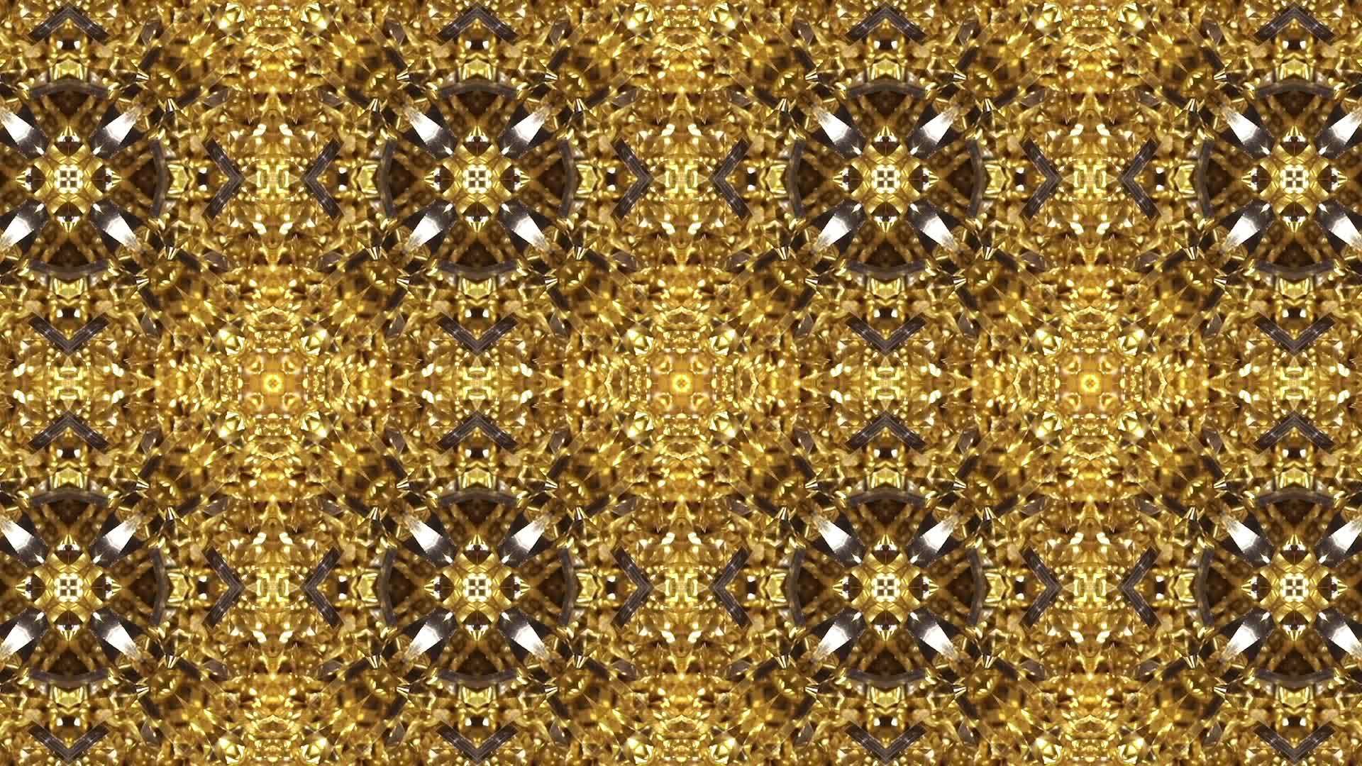华尔兹金色千叶立体图案的几何视频的预览图
