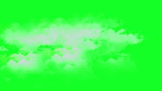 动画在绿屏背景上飞过云彩视频的预览图