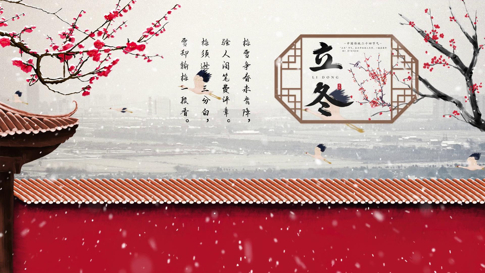 冬季立冬雪景古诗词ae模板视频的预览图