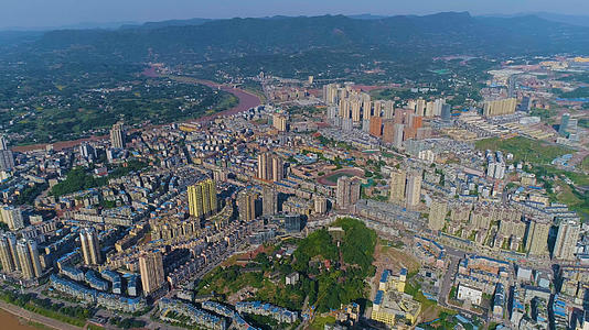 贵州赤水市旅游区市区城市天际线视频的预览图