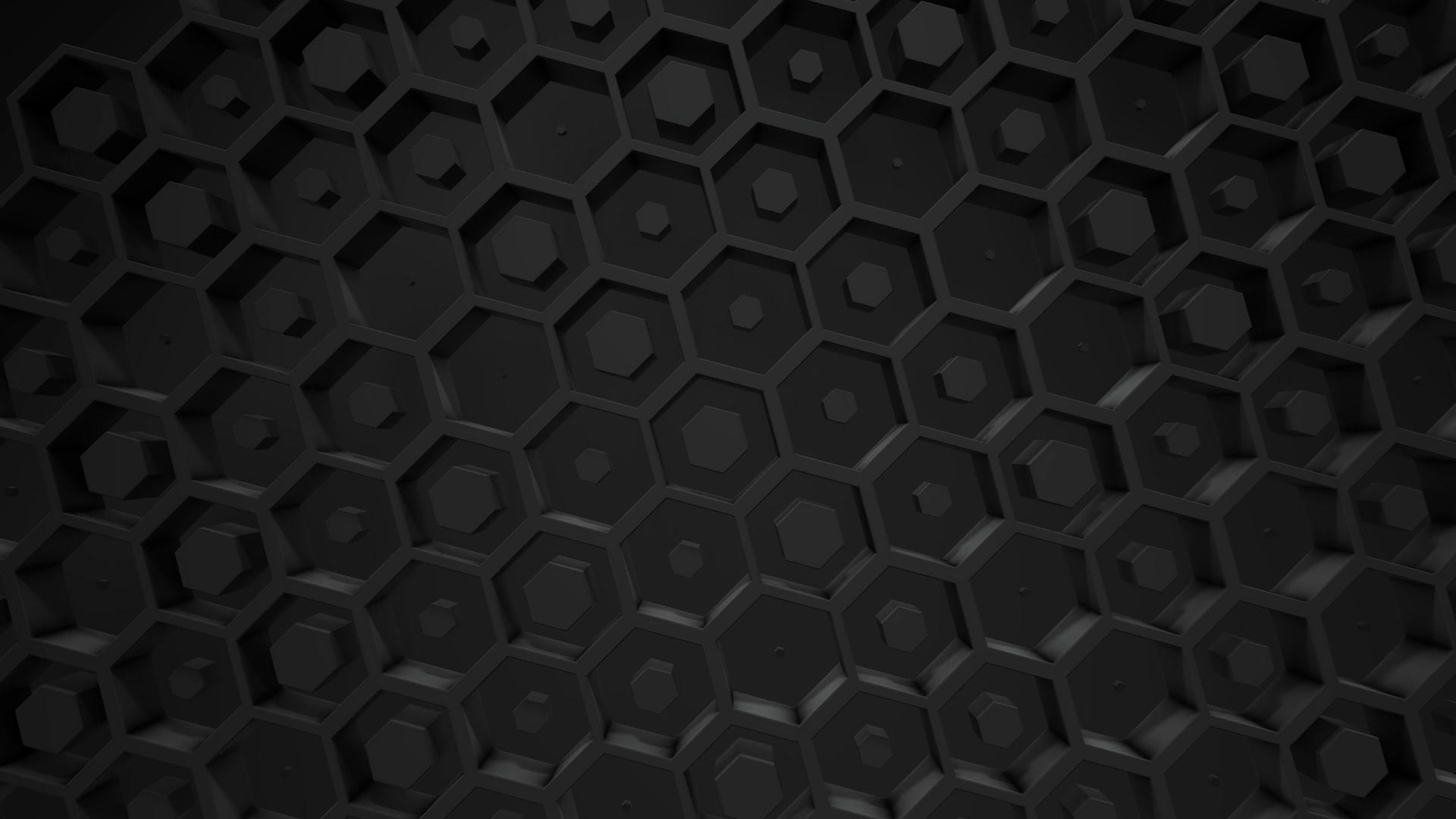 抽象六边形背景在黑色商业背景框中随机移动3D可循环视频的预览图