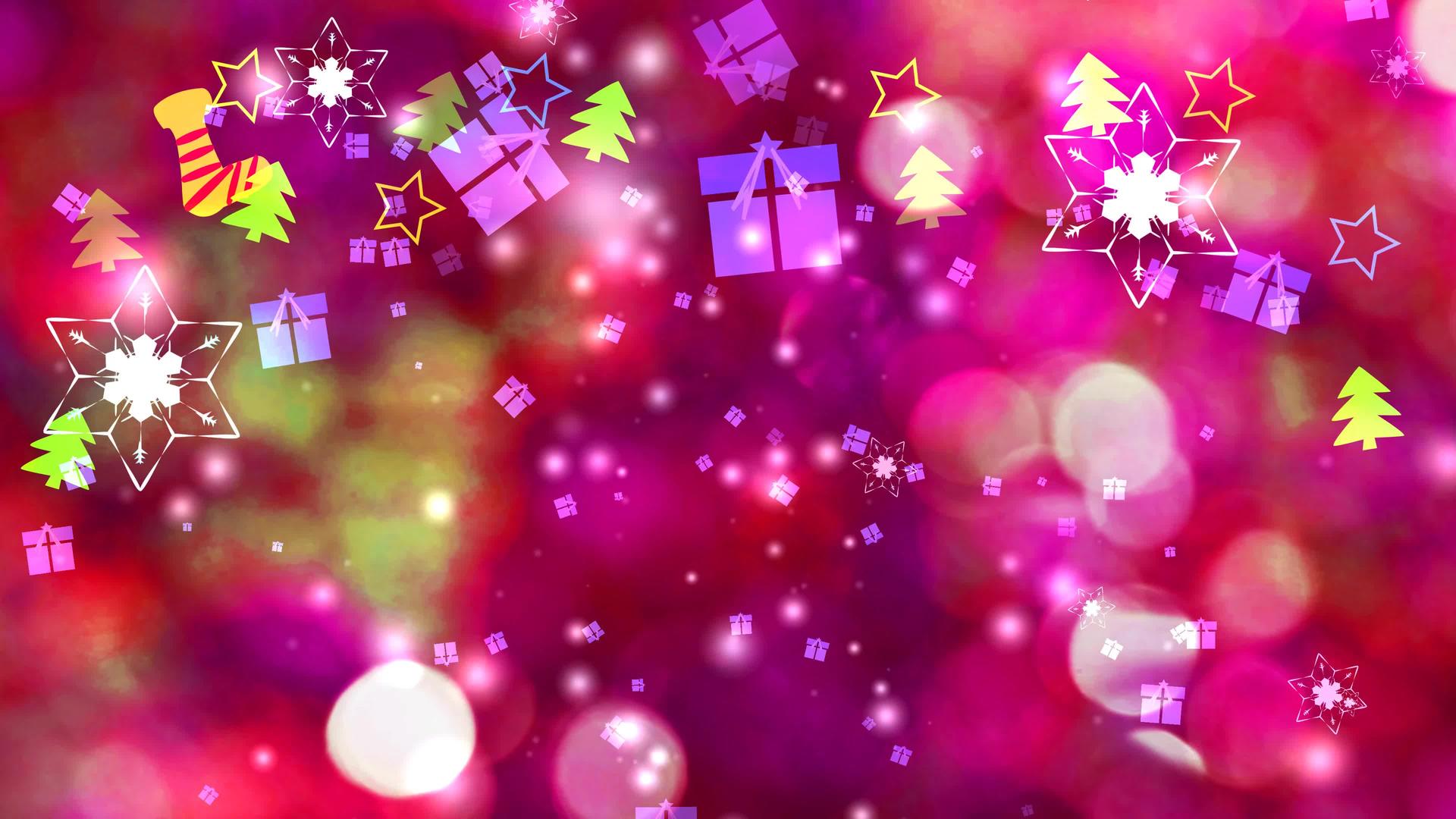 圣诞节的冰尘颗粒元素在背景中变得模糊不清视频的预览图