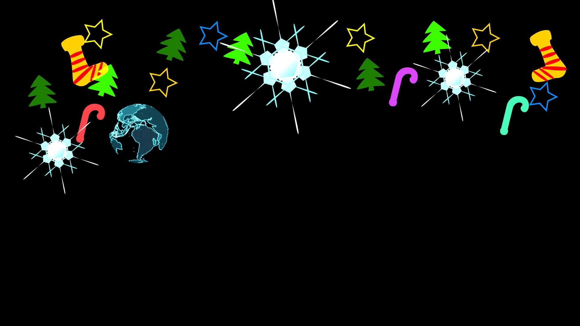 多彩的圣诞节主题是数字世界旋转袜子星树甜蜜视频的预览图