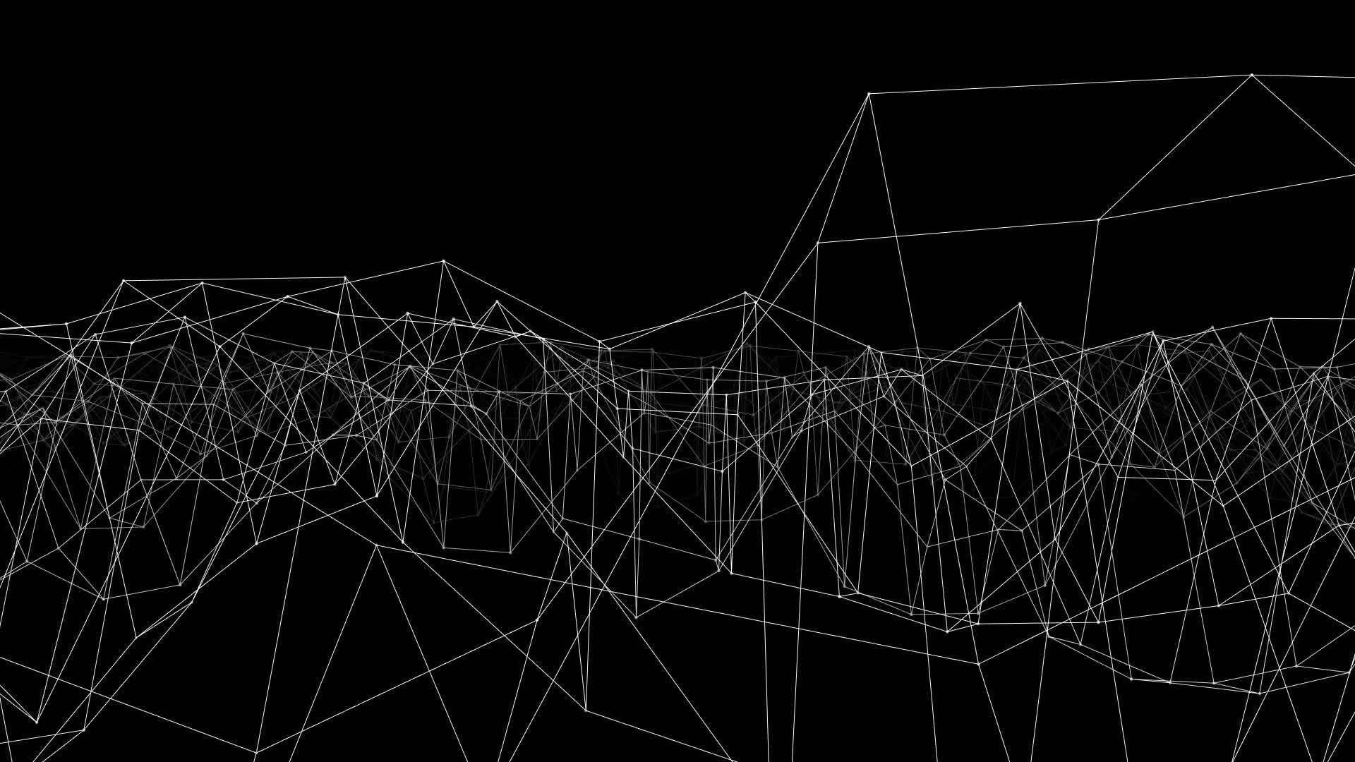 抽象白线背景黑色背景粘合3D动画视频的预览图