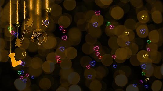 圣诞节主题的奢华金色音调有数字世界袜子星树甜蜜棒棒视频的预览图