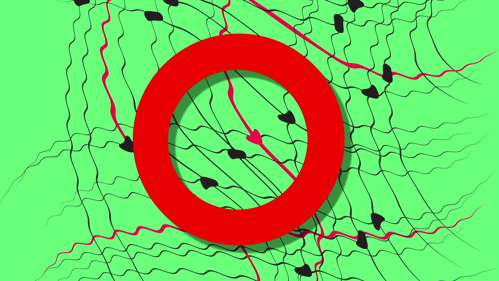 红线和黑线在绿色屏幕上波动视频的预览图