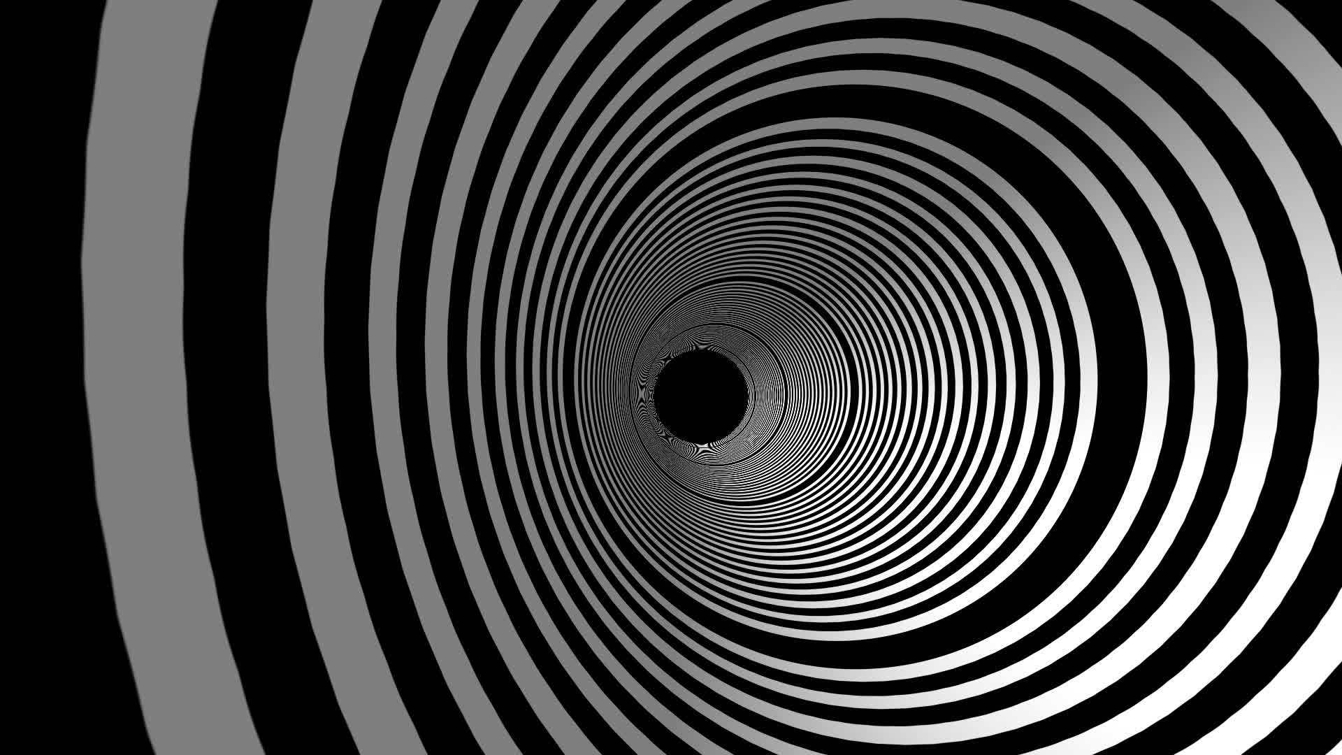 催眠隧道的动态白色和黑色圆环视频的预览图